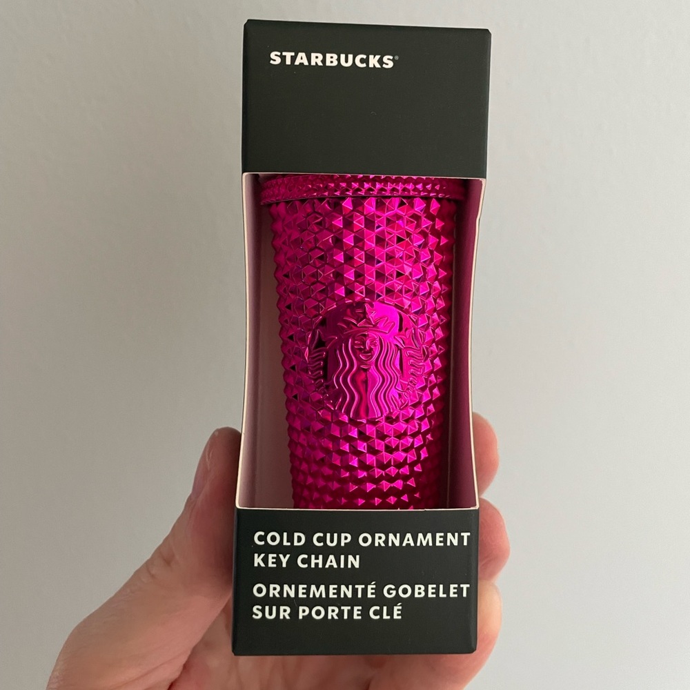 Starbucks holiday 2022 studded keychain ornament sangria berry bling